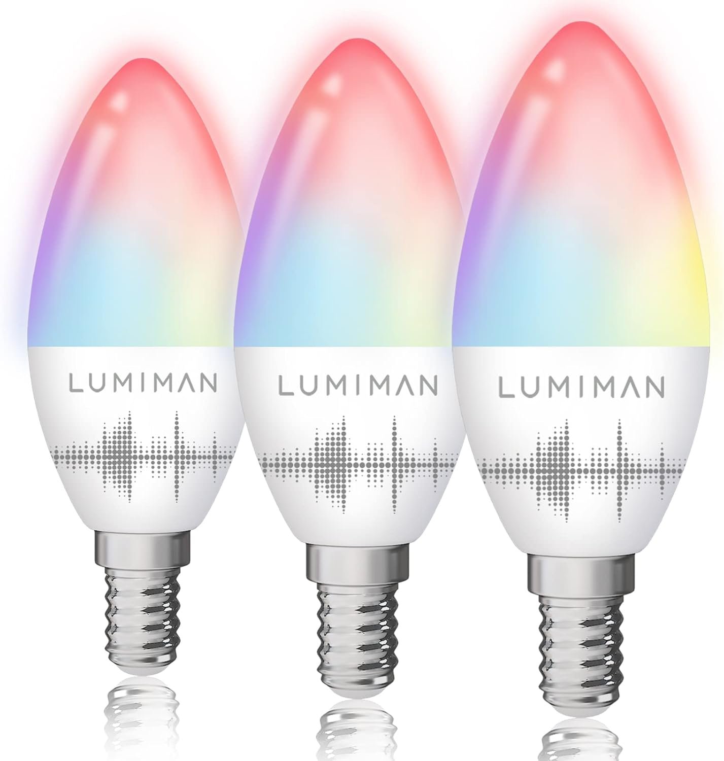 LUMIMAN Candelabra Smart Bulb E12 LED Smart Light Bulbs 2.4G WiFi RGB Color Changing Bulb Work with Alexa Google Home Music Sync Tunable White APP Controls 5W 400lm No Hub Required 3 Pack - Image 2