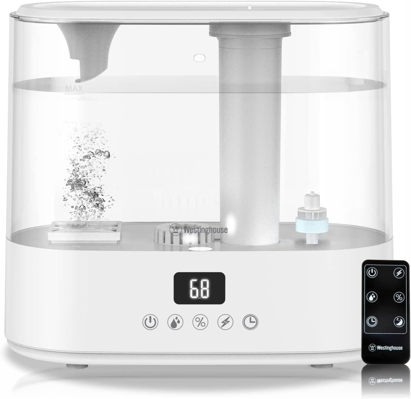 Westinghouse Humidifier and Air Purifier all in one combo with Smart Humidity Sensor Control for Bedrooms with Essential Oil Diffuser and Remote, White - Image 2