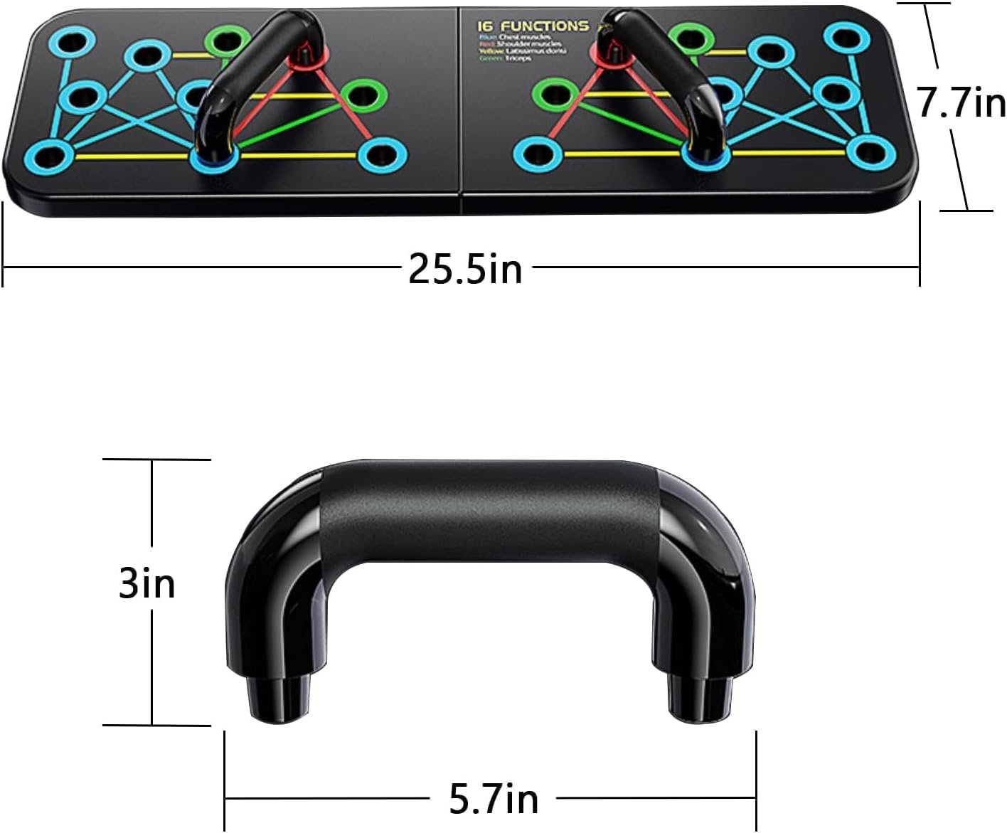 Push Up Board Multi-function Pushup Bars Handles Portable Foldable Workout Exercise Fitness Calisthenics Equipment at Home Office Floor Gym Accessories for Men and Women - Image 5