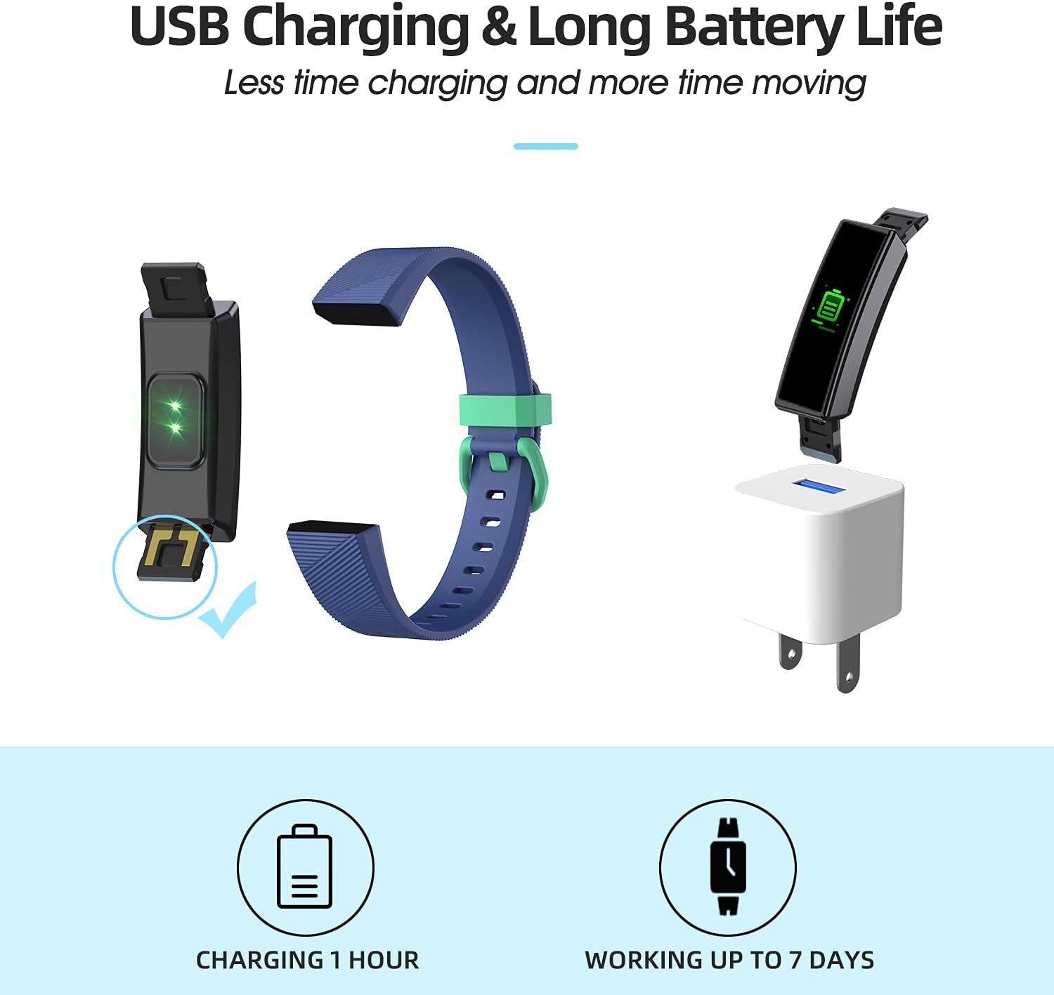 Fitness Tracker Watch for Kids, IP68 Waterproof Activity Tracker,Sleep Tracking, 11 Sport Modes Calorie Step Counter with Alarm Clock and Reminder, Great Gift for Boys Girls Teens - Image 8