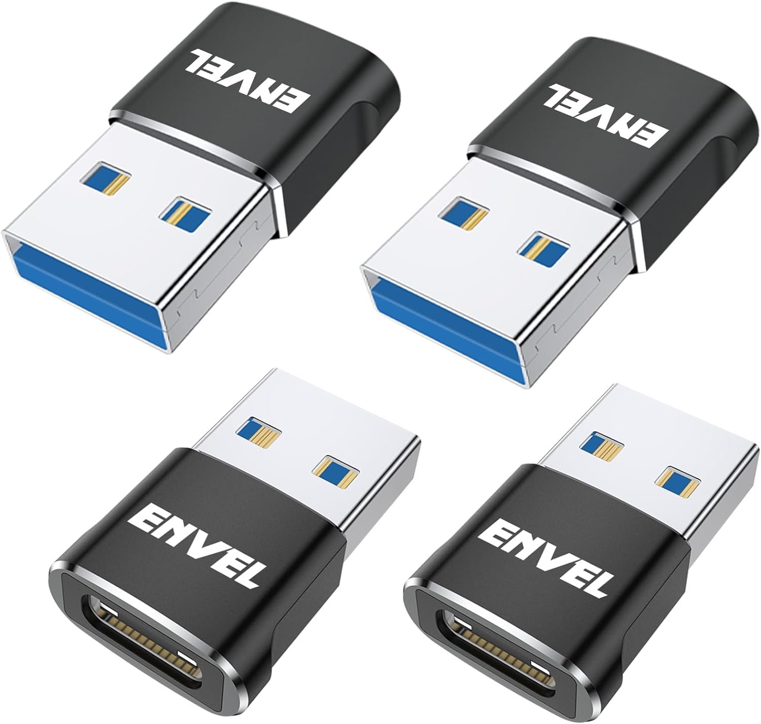ENVEL USB C to USB Adapter, 4 Pack USB 3.0 to USB C Adapter, OTG Converter for Desktop Laptop Projector Charger Compatible with Apple iWatch iPhone 11 12 13 14 15 Galaxy S23 S22 iPad Air 4 5 Mini 6 - Image 2