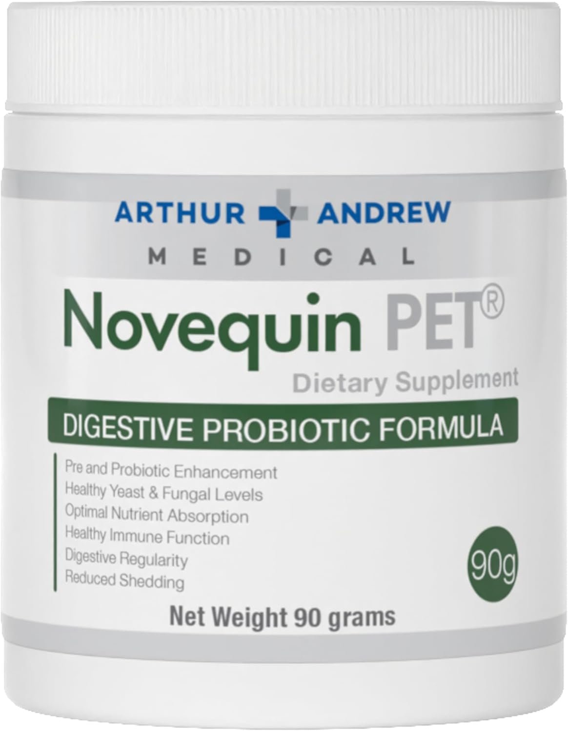 Arthur Andrew Medical, Novequin PET, Digestive Probiotic Formula for Pets, Prebiotics, Probiotics, and Enzymes, Non-GMO, 90 Grams (90 Servings) - Image 2