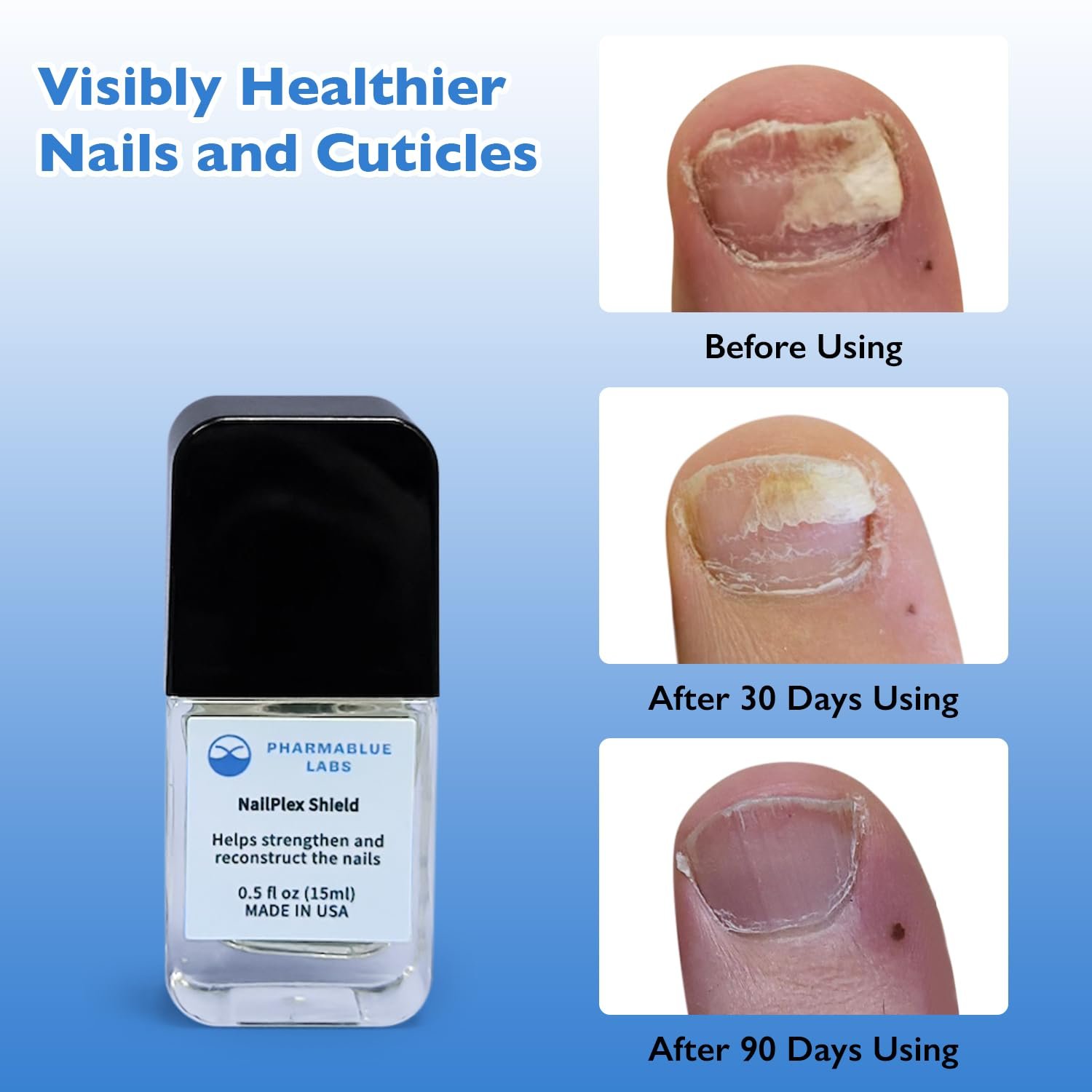 NailPlex Shield Nail Stregthener for Damaged Nails Nail Repair Advanced Formula Cuticle Serum Treatment 0.5 Fl Oz - Image 4