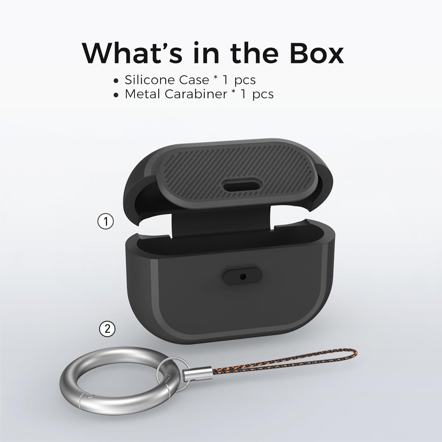 AirPods Pro 2nd Generation Case with Lock, One Piece Design AirPods Pro Case (2nd/1st gen), Soft Silicone Full Protective Cover with Easy Open/Close Lock for Women/Men (Black) - Image 9