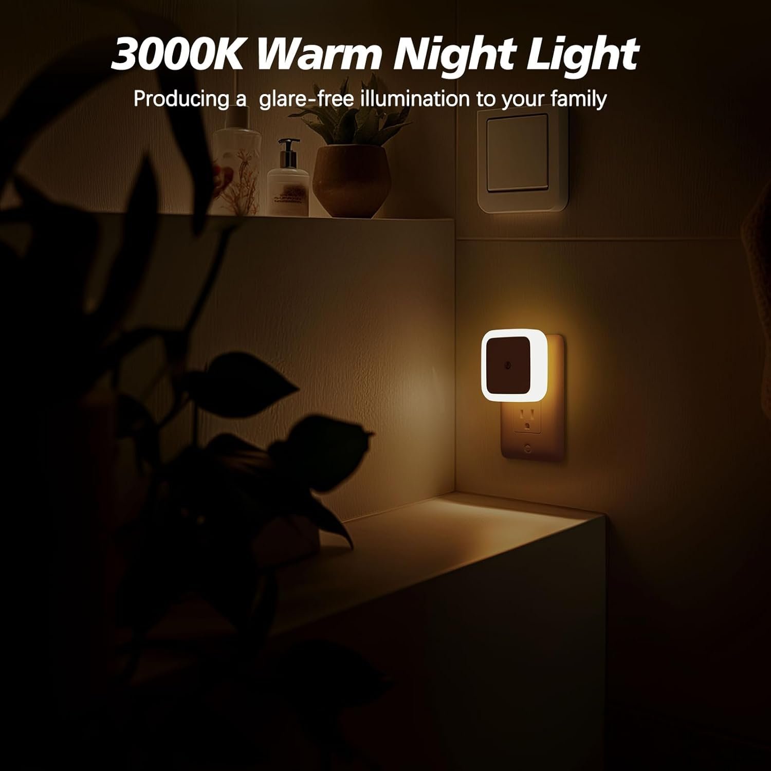 Sujeet Night Light, Night Lights Plug into Wall 4-Pack, Nightlight Plug in Night Light, Dusk to Dawn Night Lamp Led Night Light for Bedroom, Bathroom, Hallway Warm White - Image 4