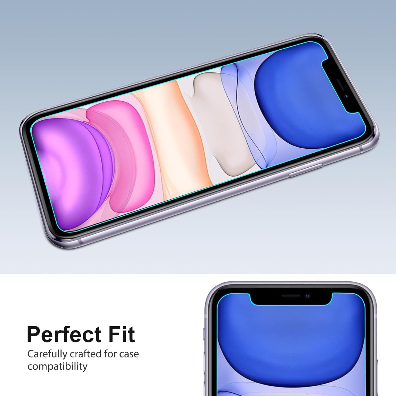 SPARIN Screen Protector Compatible with iPhone 11 / XR 6.1 inch, 4 Pack HD Clear 9H Tempered Glass Anti-Scratch and Case Friendly - Image 6