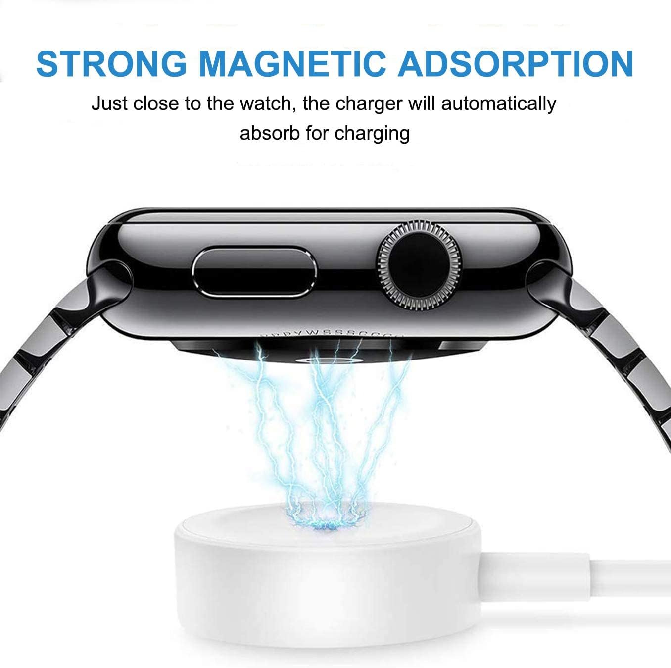 Watch Charger for Apple Watch Charger, Long 6.6FT iWatch Portable Wireless Fast Charging Cable Cord with USB Wall Charger Plug Adapter Block Compatible with Apple Watch Series 9/8/7/SE/6/5/4/3/2/1 - Image 4