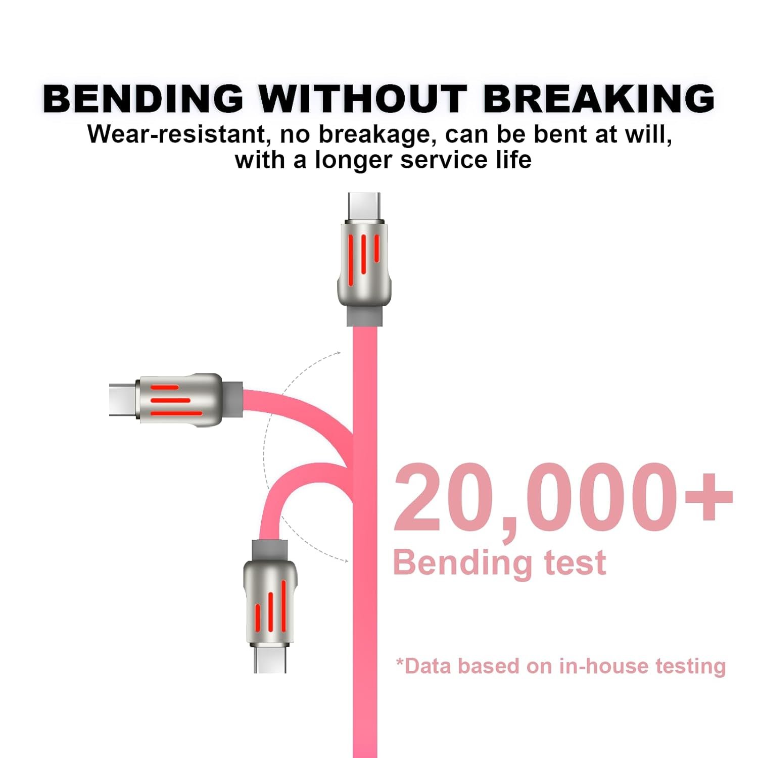 240w 4-in-1 USB C Cable,Multi Charger Cable with Breathing Light, PD 5A Multi Fast Charging & Data Sync Silicone Compatible for iPhone Samsung Laptop Multi Device Charging,4FT(Pink) - Image 7