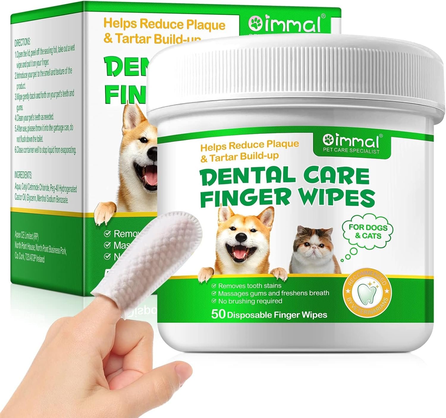 ALIVO Dental Teeth Cleaning Wipes for Dogs & Cats, Remove Bad Breath by Removing No-Rinse Dog Finger Toothbrush, Disposable Gentle Cleaning Pet Dental Care Wipes, 50pc - Image 2