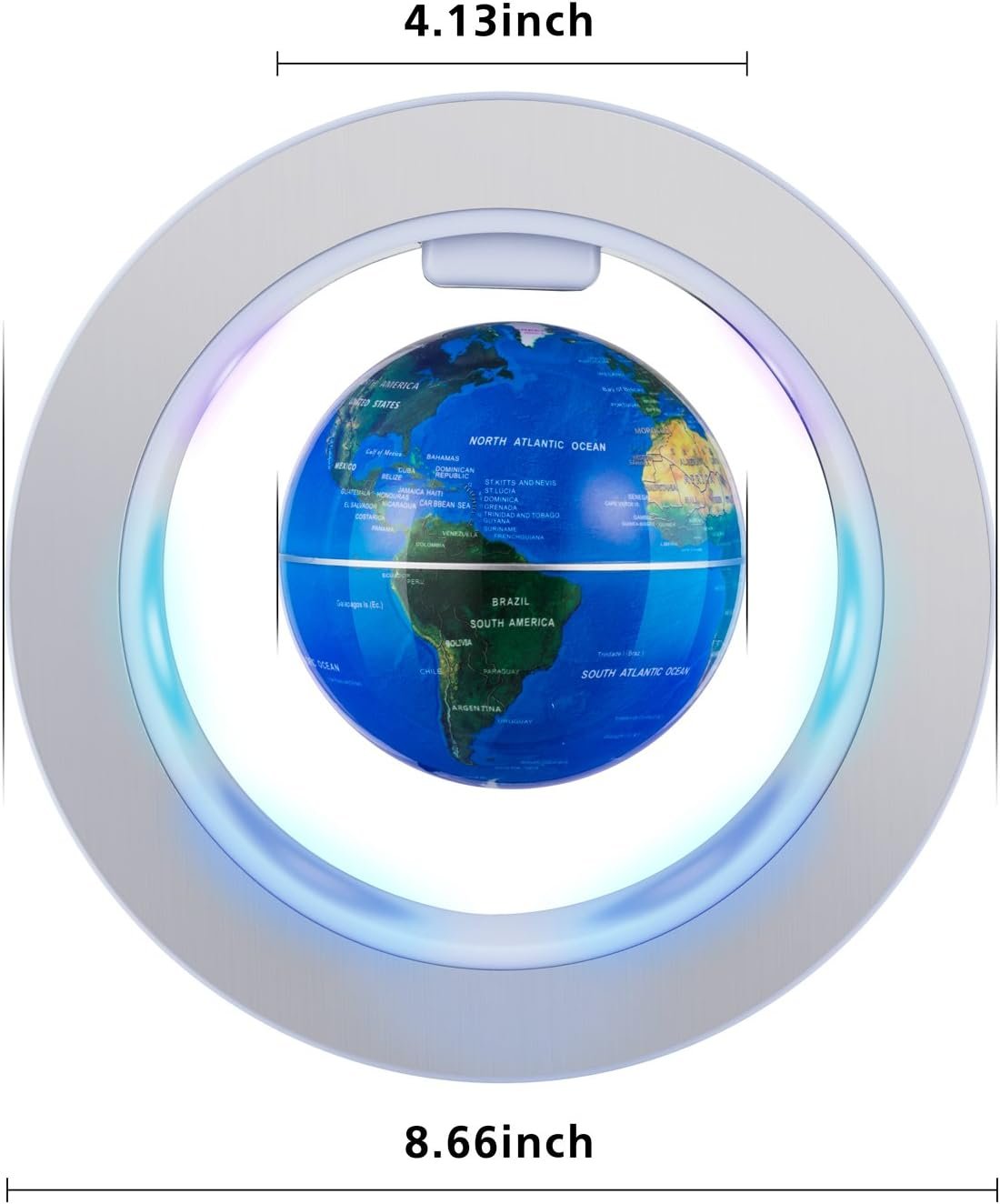 Senders Floating Globe with LED Lights Magnetic Levitation Floating Globe World Map for Desk Decoration (Blue) - Image 3