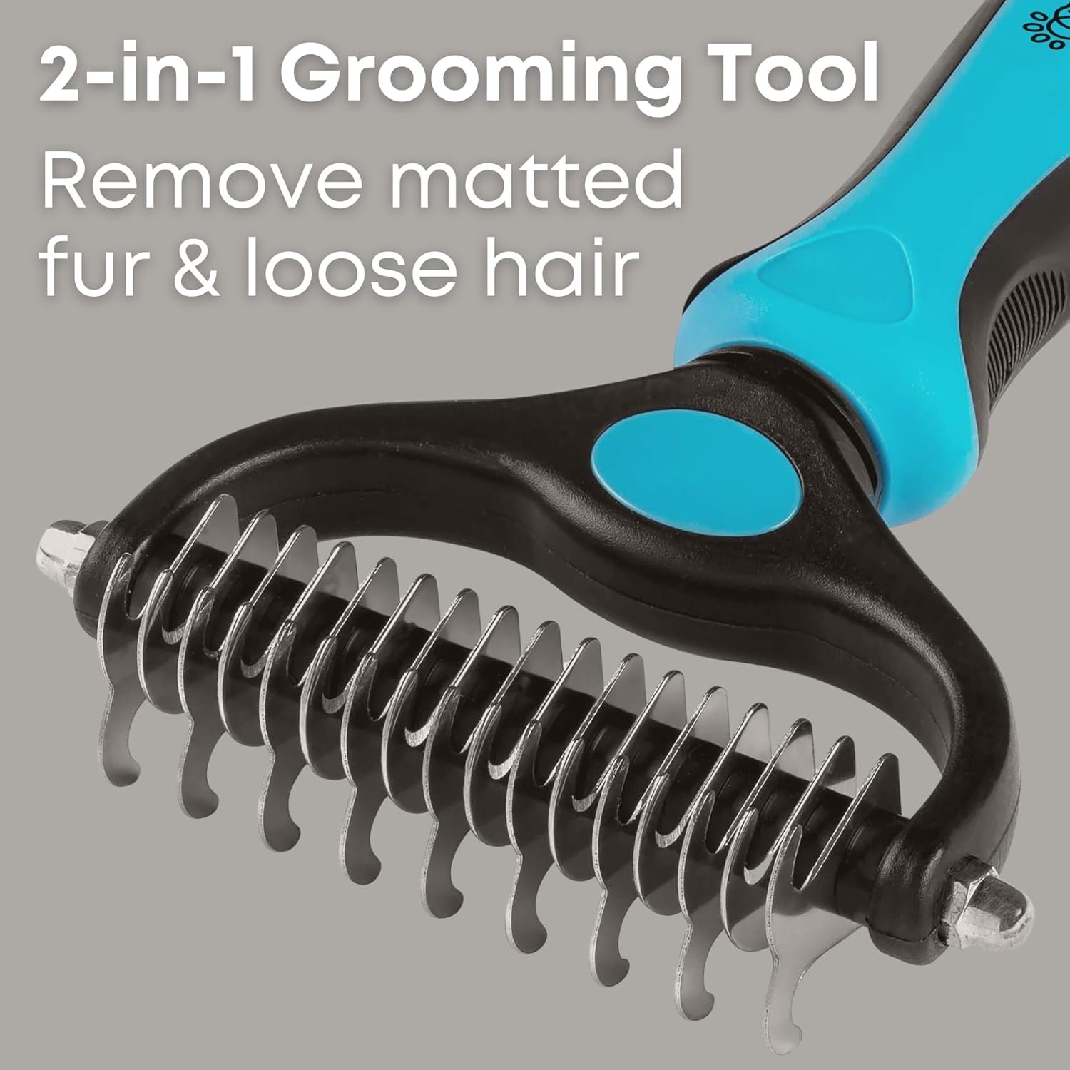 Dematting and Deshedding Comb for Dogs and Cats Grooming Tool - Mat Remover - Safe Detangler for Matted Fur Hair - Double Sided Undercoat Deshedder Brush - Image 3