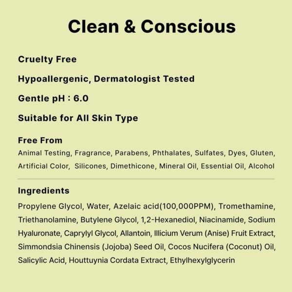 10% Azelaic Acid Serum with Niacinamide, Salicylic Acid, Allantoin, Rosacea Treatment for Face Redness Relief, Reduce Cystic Acne Scar, Pimples, Non-Comedogenic, Korean Skincare, 1Fl Oz - Image 9