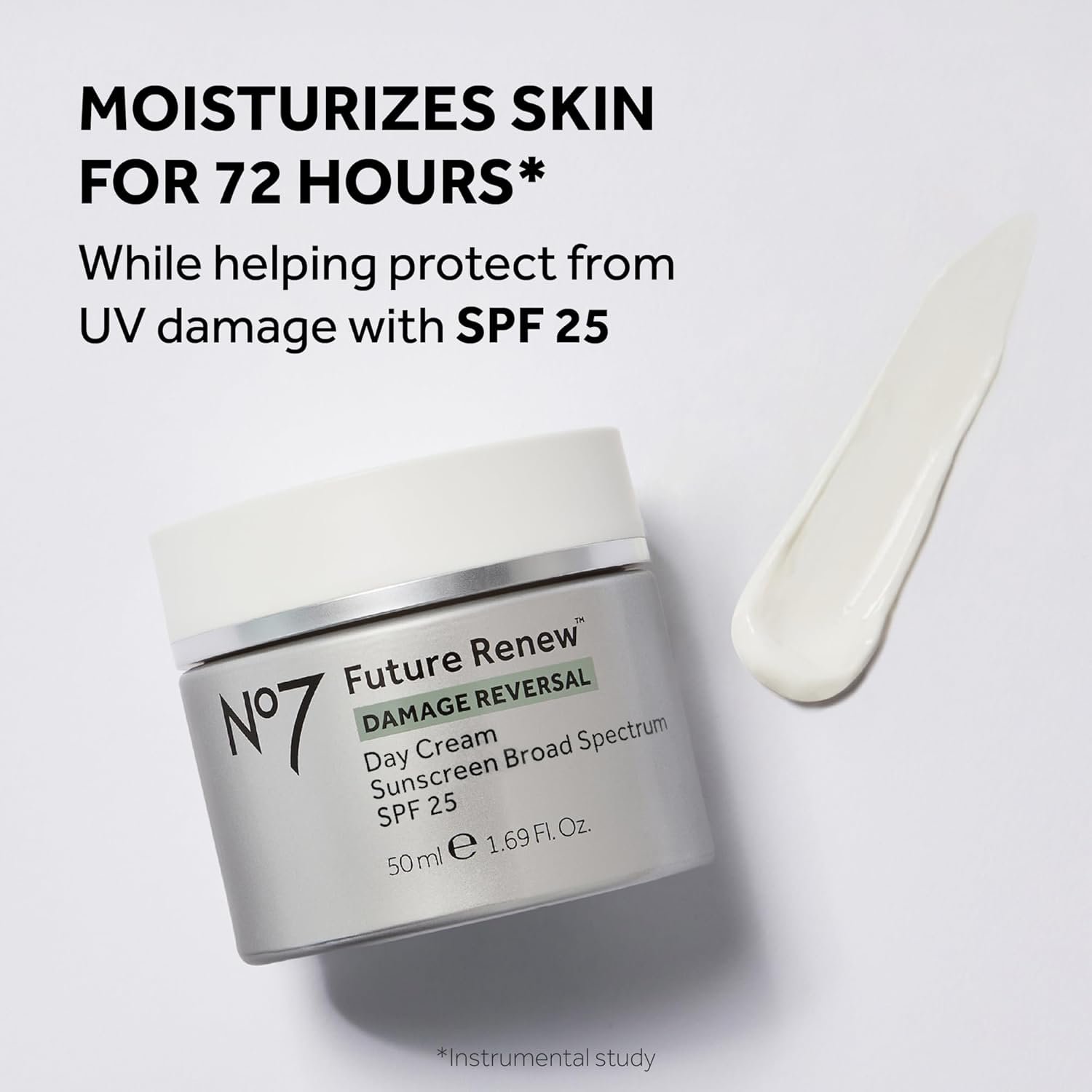 No7 Future Renew Damage Reversal Day Cream SPF 25 - Anti Aging Face Cream with SPF for Visible Sun Damage - Protects, Moisturizes & Reverses Dullness - Suitable for All Skin Types (1.69 Fl Oz) - Image 3