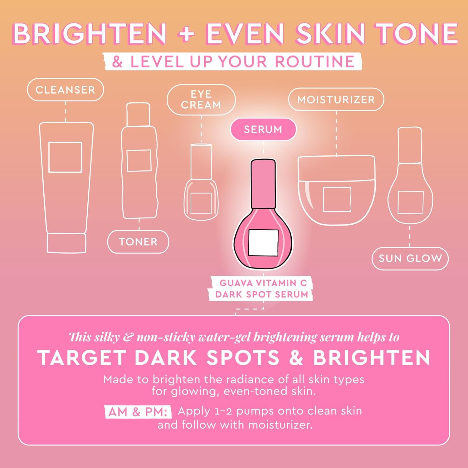 Glow Recipe Guava Vitamin C Face Serum - Dark Spot Korean Brightening Serum for Face with Tranexamic, Ferulic Acid & Vitamin E for Even Tone & Glowing Skin - Stable Vitamin C Skin Care (30ml) - Image 5