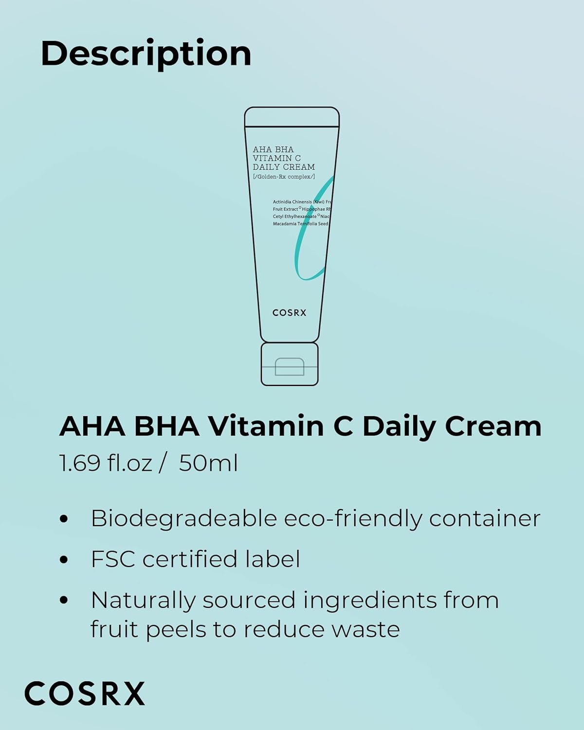 COSRX AHA BHA VITAMIN C Daily Cream 1.69 fl. oz 50 ml, Face Cream, Brighten, Anti Aging, Plumping Skin, Natural, Fruit, Korean Skin Care - Image 8