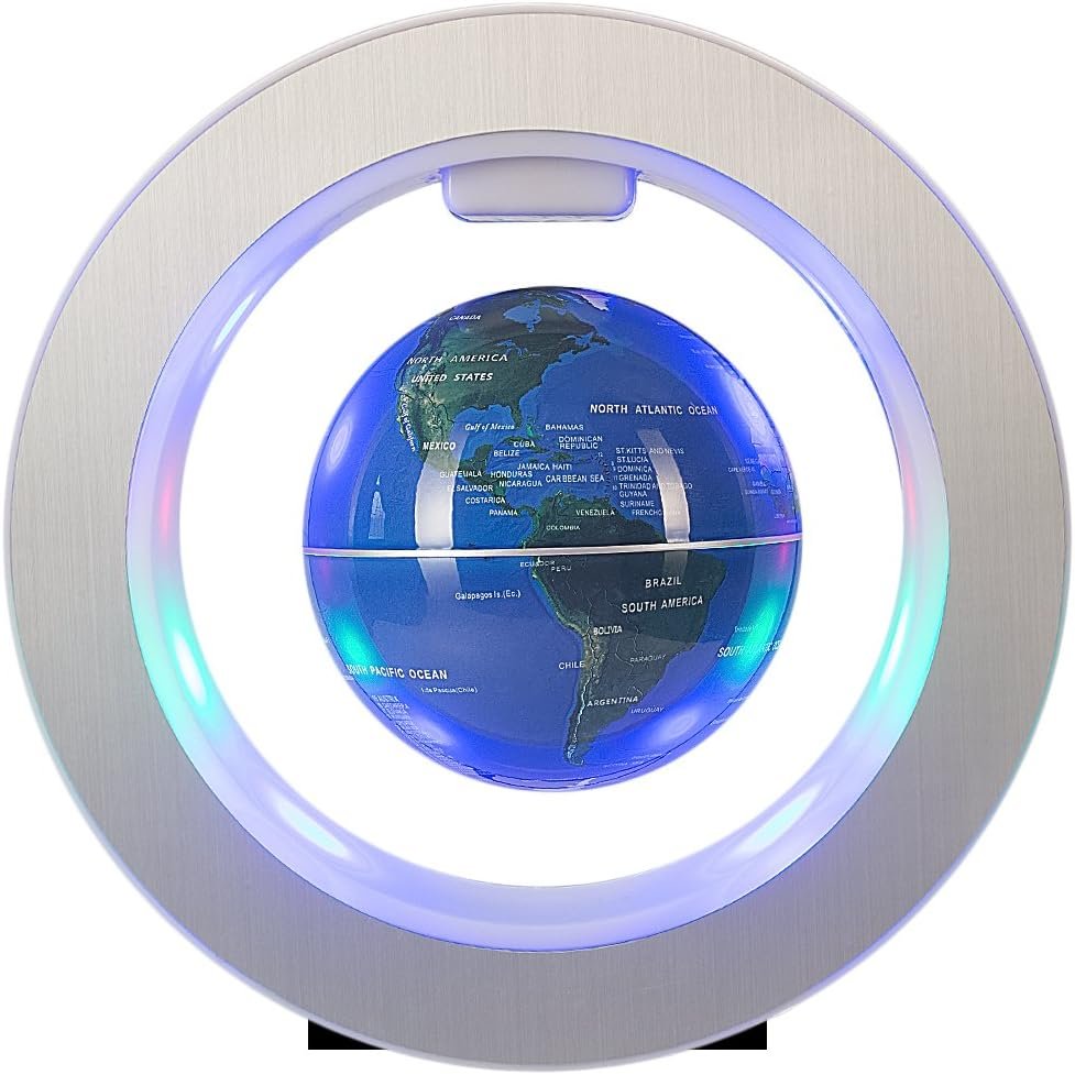 Senders Floating Globe with LED Lights Magnetic Levitation Floating Globe World Map for Desk Decoration (Blue) - Image 2