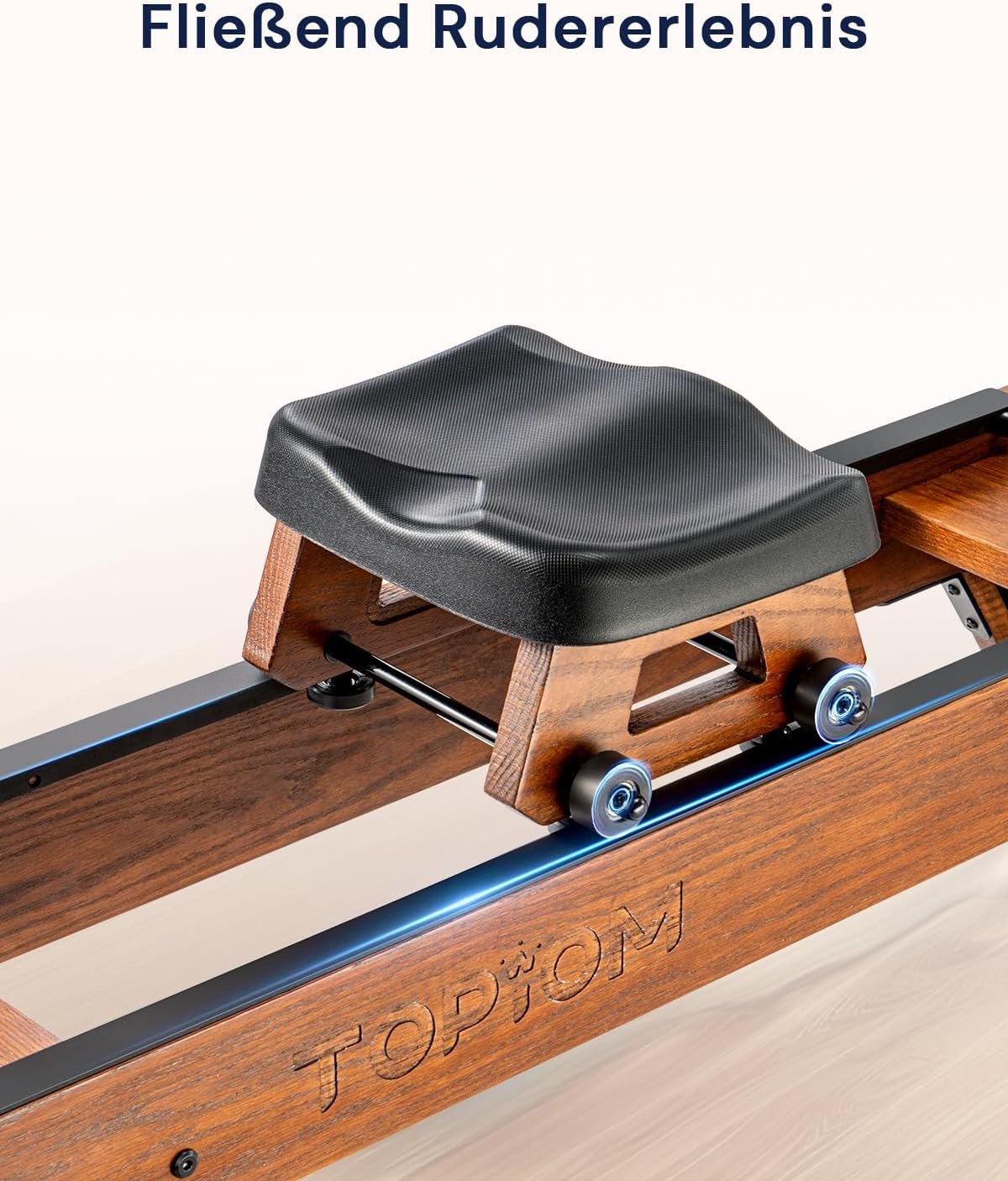 Water Rowing Machine for Home Use, Foldable Rower Machine with Dedicated Monitor & Bluetooth App, Upgraded Handle, Adjustable Footpad, Tablet Holder Water Rowing Machine - Image 8