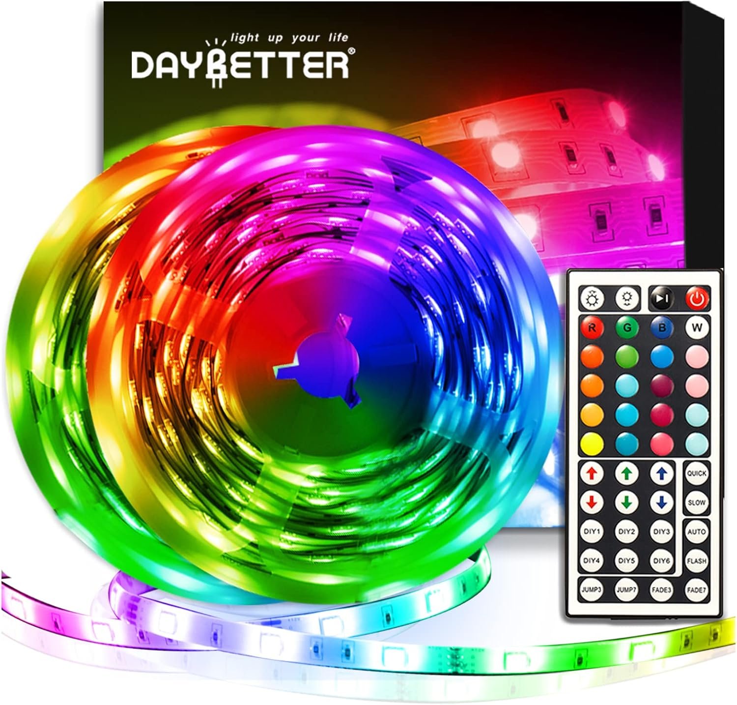 DAYBETTER Led Strip Lights 32.8ft Kit with Remote and Power Supply Color Changing - Image 2