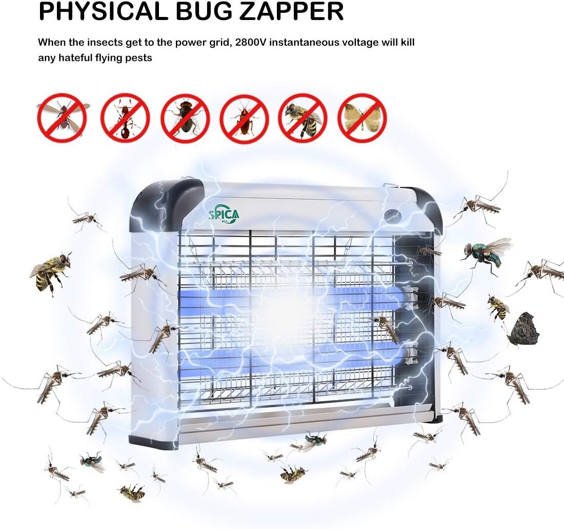 SPICA 2 Pack Insect Killer Bug Zapper Indoor, 20W Electronic Mosquito Fly Moth Wasp Pest Killer, Includes 4 Replacement Light Bulbs - Image 5