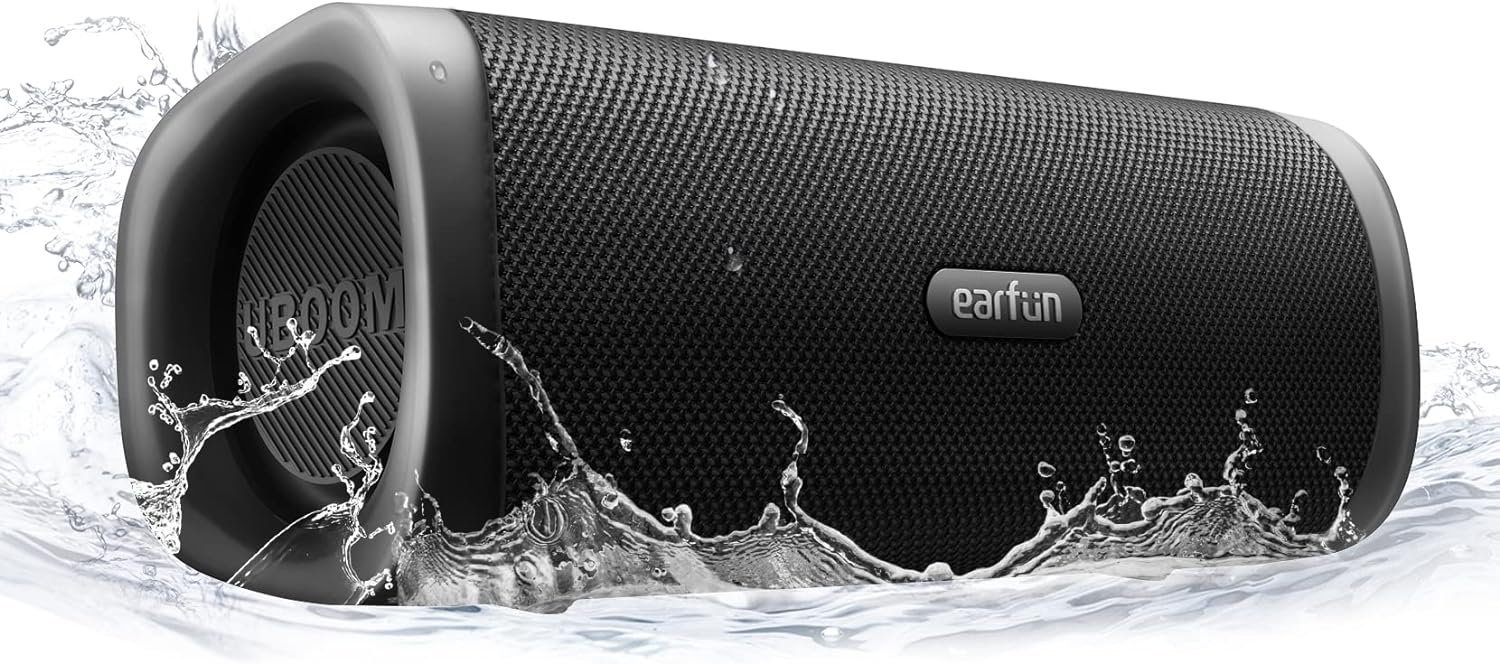 EarFun Bluetooth Speaker, UBOOM L Portable Wireless Speaker 28W Loud Stereo Sound, Rich Bass, IP67 Waterproof & Dustproof, Dual Pairing, Built-in Mic, Low Latency for Party, Indoor & Outdoor - Image 2