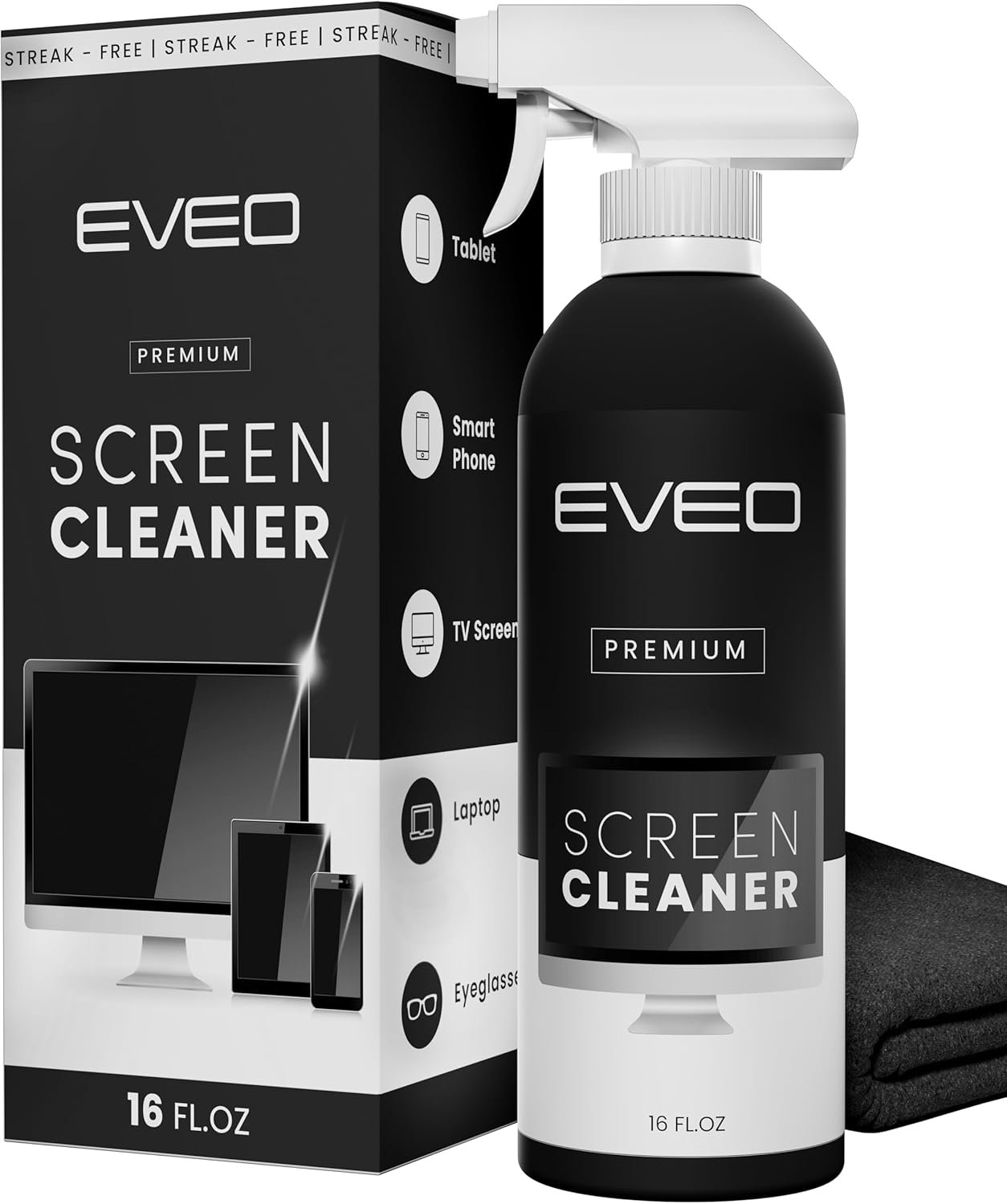 Screen Cleaner Spray (16oz) - Large Screen Cleaner Kit- TV Screen Cleaner, Computer Screen Cleaner, for Laptop, Phone, Ipad - Computer Cleaning kit Electronic Cleaner - Microfiber Cloth Wipes - Image 2