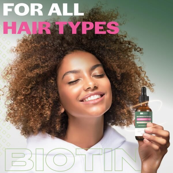 100% NATURAL ORGANIC ROSEMARY MINT OIL | Maximum Potency | Infused With Biotin & Castor Oil | Hair Growth Treatment |Stimulate Growth for Eyelashes, Eyebrows | Damaged Hair | Split Ends | - Image 6