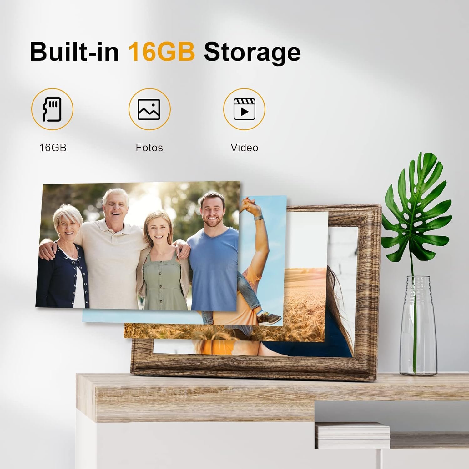 WiFi Digital Picture Frame, 10.1 Inch Smart Digital Photo Frame with 16GB Storage, Wall Mountable Auto-Rotate Electronic Frames Sharing Photo/Video via Frameo App - Image 6