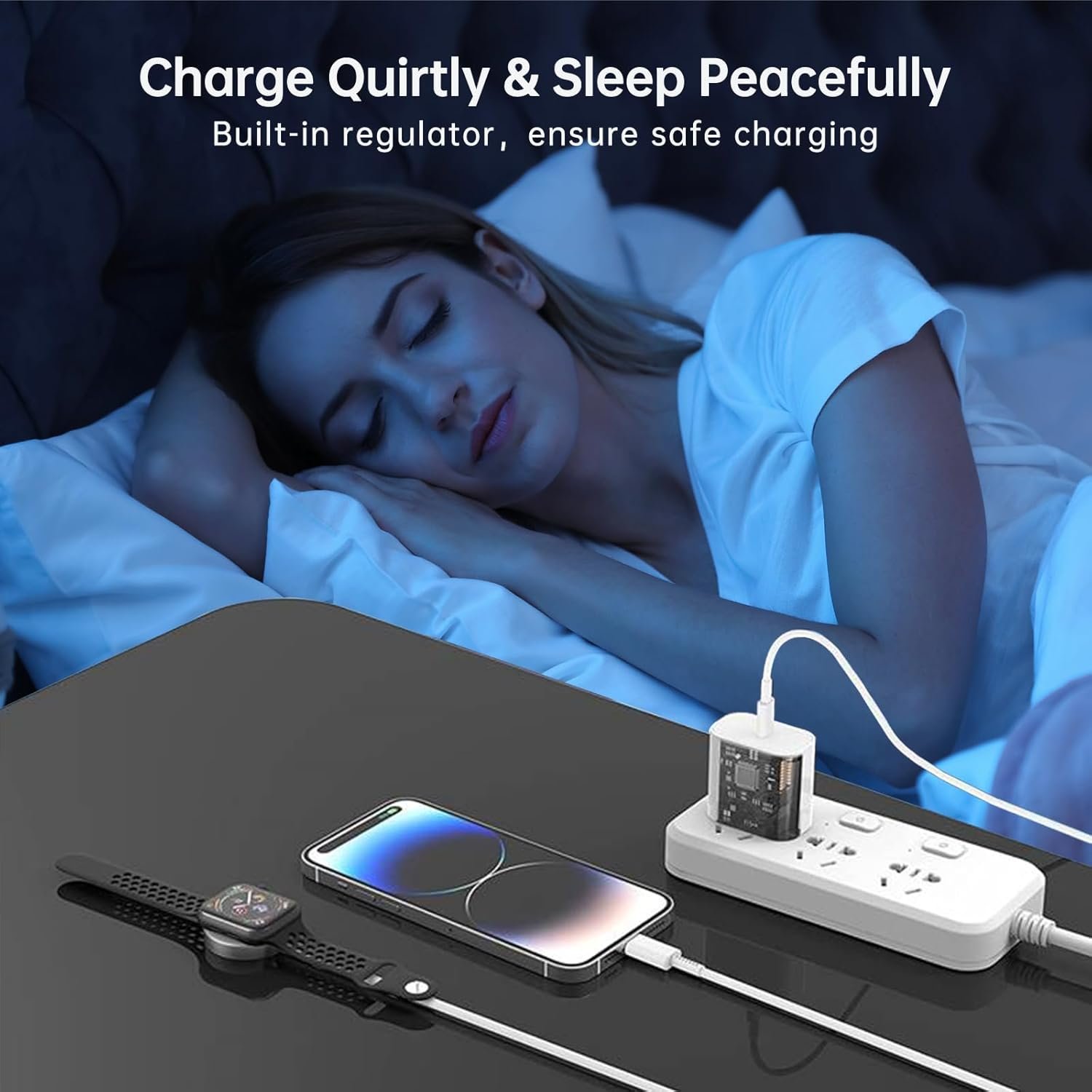 3 in 1 USB C for Apple Watch iPhone Charger,Multi Charging Cable Fast Charging Compatible with Apple Watch Series Ultra/SE/9/8/7/6/5/4/3/2/1 & iPhone15/14/13/12/11 (6ft) - Image 8