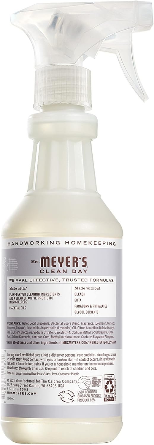 MRS. MEYER'S CLEAN DAY's Probiotic Daily Shower Spray Cleaner, Made With Essential Oils And Other Thoughtfully Chosen Ingredients, Lavender, 16 oz. - Image 3