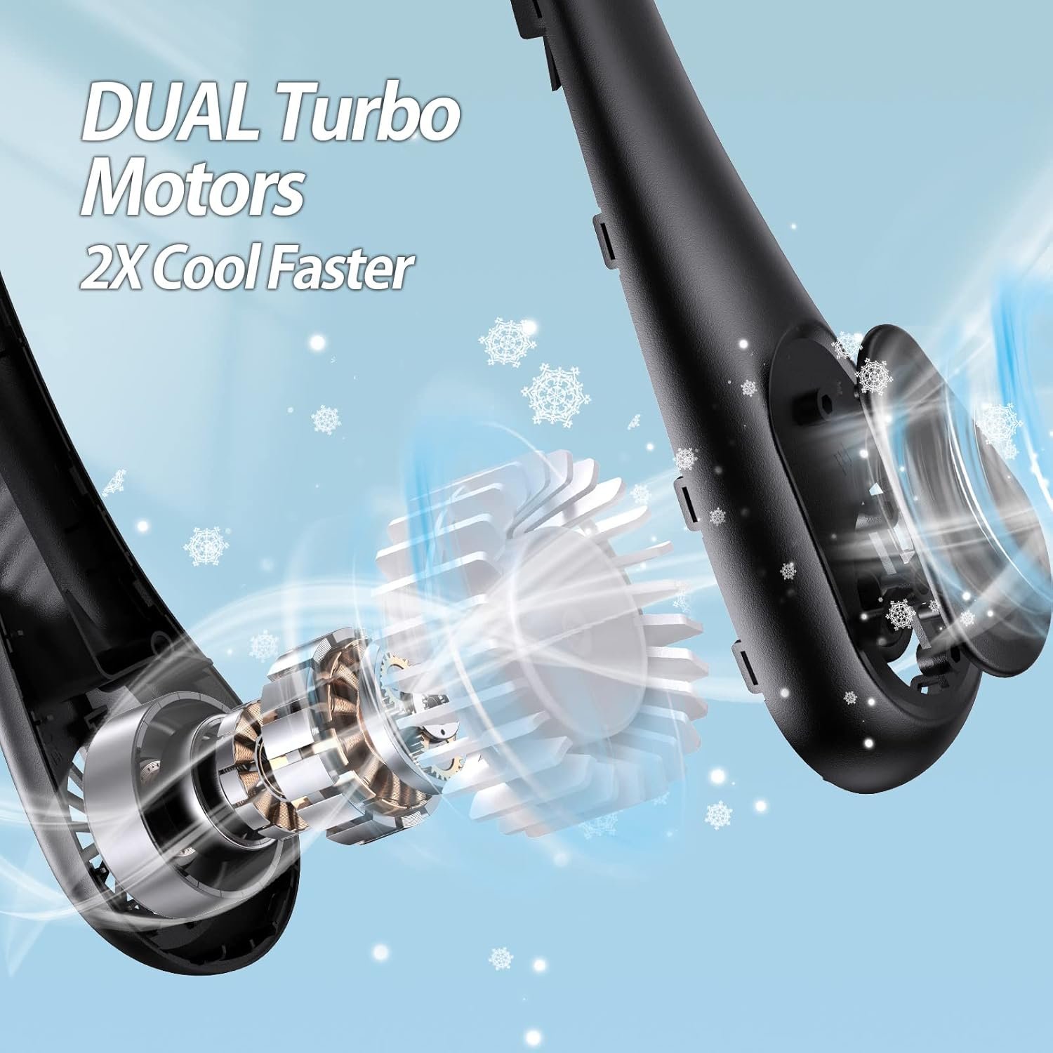 AMACOOL Bladeless Neck Fan Portable Personal Fan 5000mAh Rechargeable Battery Operated Wearable Fan for Women Men Outdoor Sport Travel Patio Garden Work Home Kitchen(Black) - Image 7