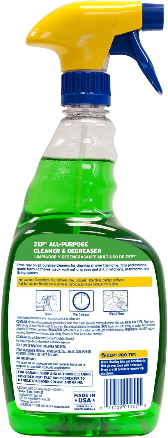 Zep All-Purpose Cleaner 32 Ounce (Case of 4) Cleans Almost Any Surface - Image 4
