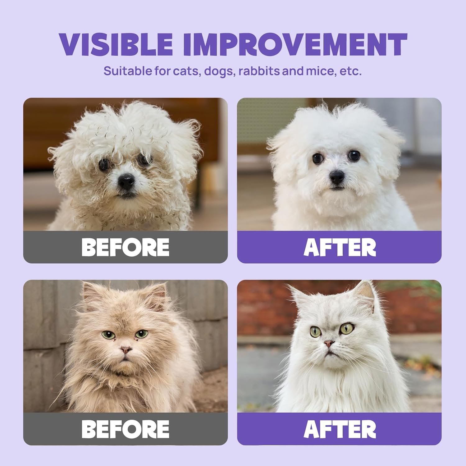 HICC PET Cleaning Deodorizing Bathing Wipes for Dogs & Cats, Hypoallergenic Dog Cleaning Glove Wipes with Coconut Oil Nourishing Grooming Fur, Cat Cleaning Wipes for Daily Care and Traveling - Image 6