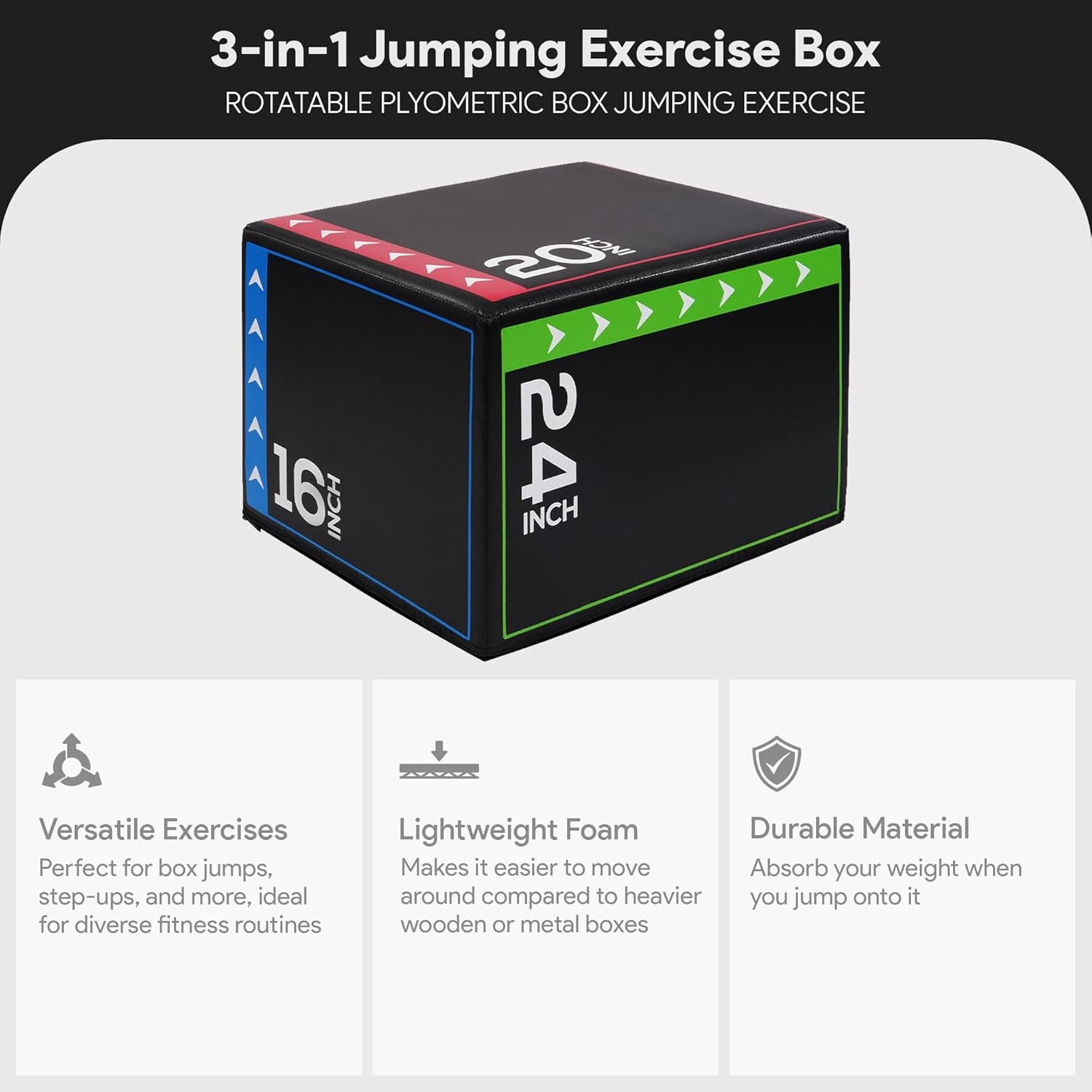 BalanceFrom Plyo Jumping Exercise Box, Home Gym Workout Trainer, Multiple Options - Image 3