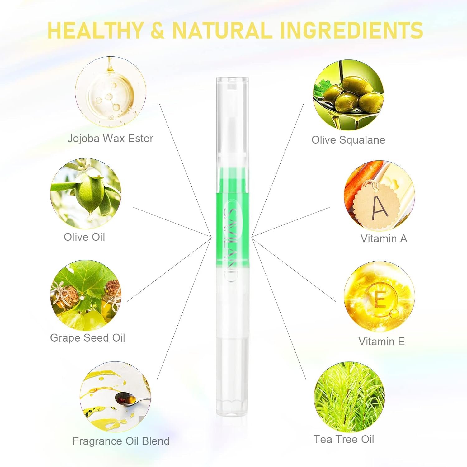 SAVILAND Natural Cuticle Oil Pen: 6PCS Revitalizing Cuticle Oil for Nails with Vitamin E Repaired Cuticles Overnight Cuticle Softener Nail Strengthener Protector for Damaged Skin Thin Nail - Image 5
