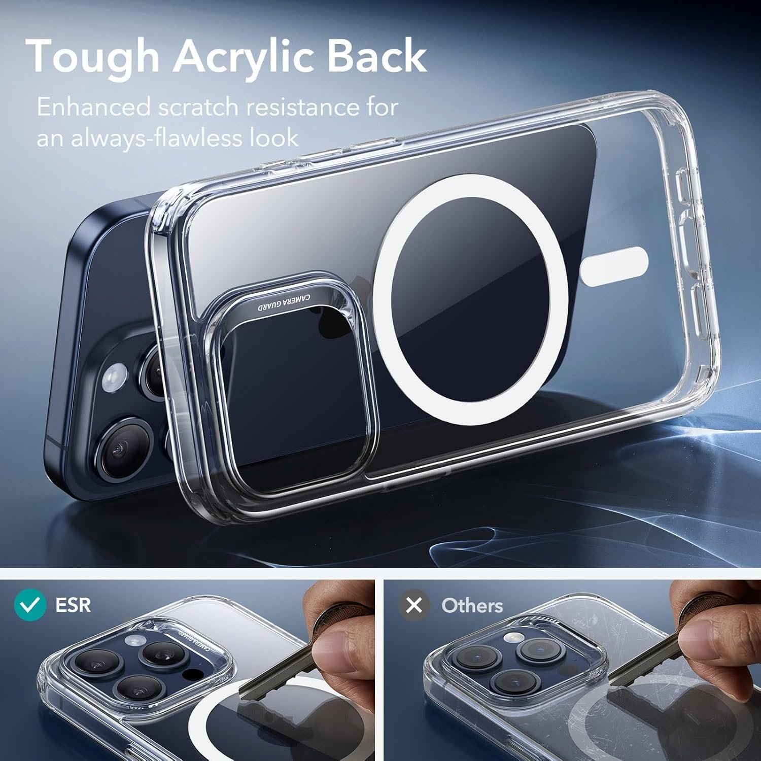 ESR for iPhone 15 Pro Max Case, Compatible with MagSafe, Military-Grade Protection, Yellowing Resistant, Scratch-Resistant Back, Magnetic Phone Case for iPhone 15 Pro Max, Classic Series, Clear - Image 8