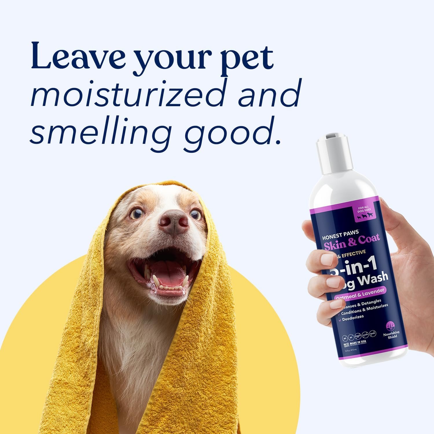 Honest Paws Dog Shampoo and Conditioner - Premium Dog Wash for Allergies and Dry, Itchy, Moisturizing for Sensitive Skin - Sulfate Free, Plant Based, All Natural - Oatmeal & Lavender - 16 Fl Oz - Image 7