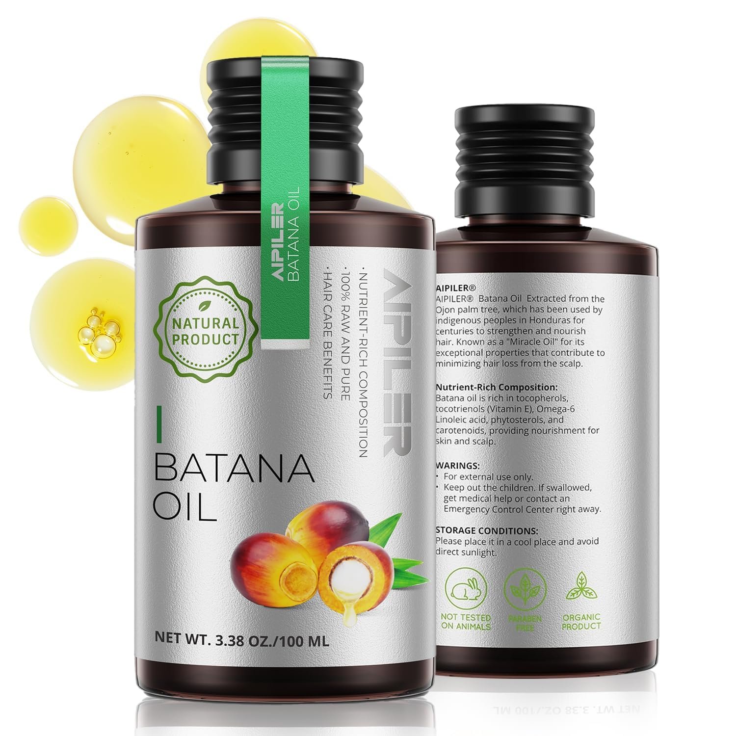 Organic Batana Oil for Hair Growth: Dr Sebi approved unrefined 100% pure and raw from Honduras for women and man everyday nature hair care - Image 2