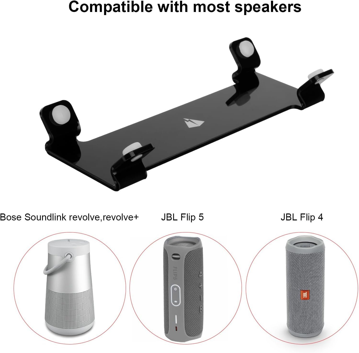 Desktop Stand for JBL Flip 4/FLip 5/Flip 6, TXEsign Acrylic Bluetooth Speaker Stand Holder Desk Display Stand Table Stand Holder for Cylindrical Speakers(Black) - Image 6