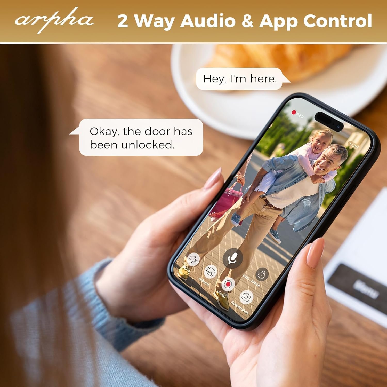 WiFi Smart Door Lock with Camera, 5-in-1 Fingerprint Keyless Entry Door Lock - 2K Video Doorbell Camera • Two-Way Audio • Dual Motion Sensors • App Remote Control • Keypad Code • 32G Storage Capacity - Image 4