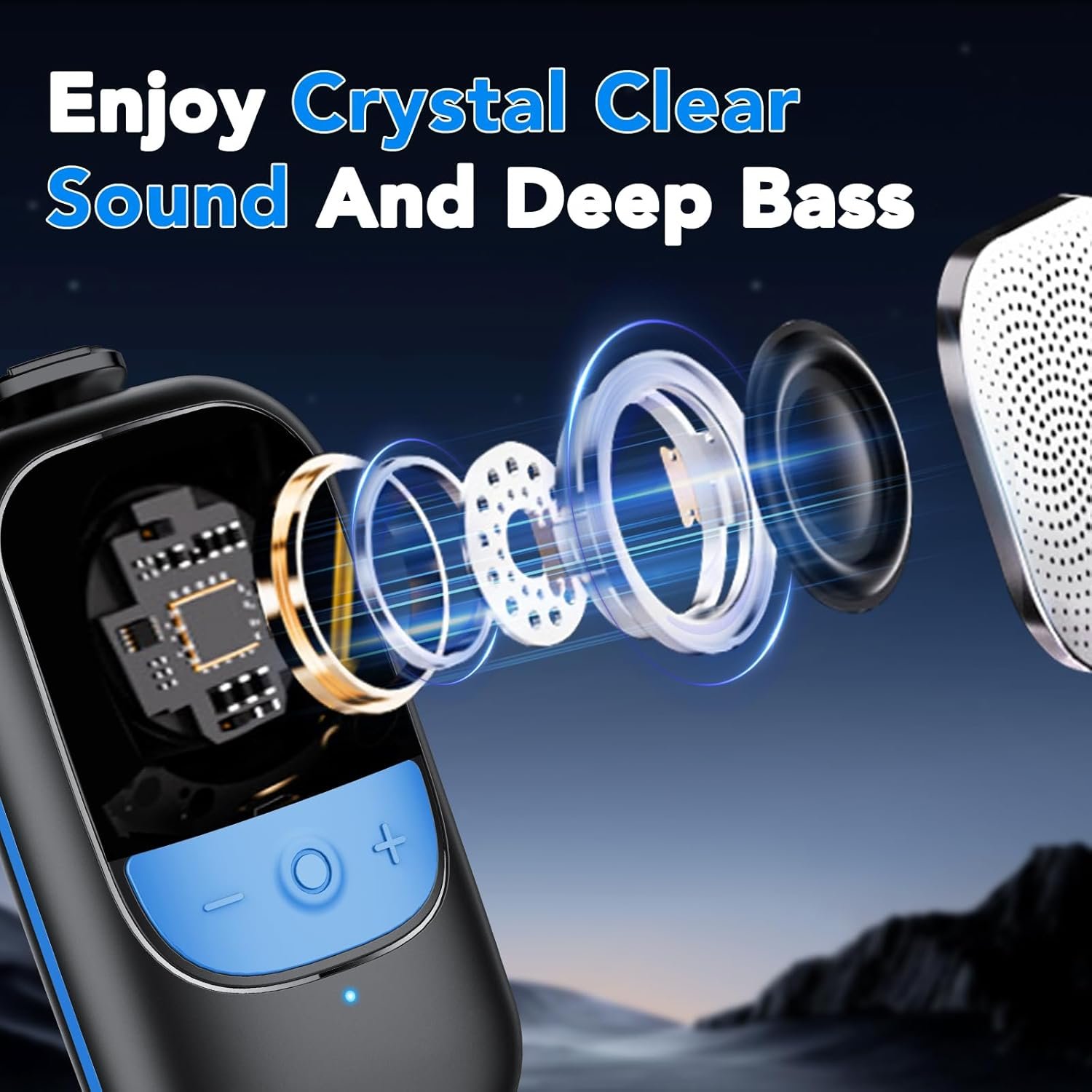 Small Bluetooth Speaker, Mini Speaker Built-in Mic, Speakers Bluetooth Wireless with 15 Hours Playtime, Hands-Free Call, IP67 Waterproof Portable Speaker for Hiking/Biking, Gifts for Women/Men - Image 4