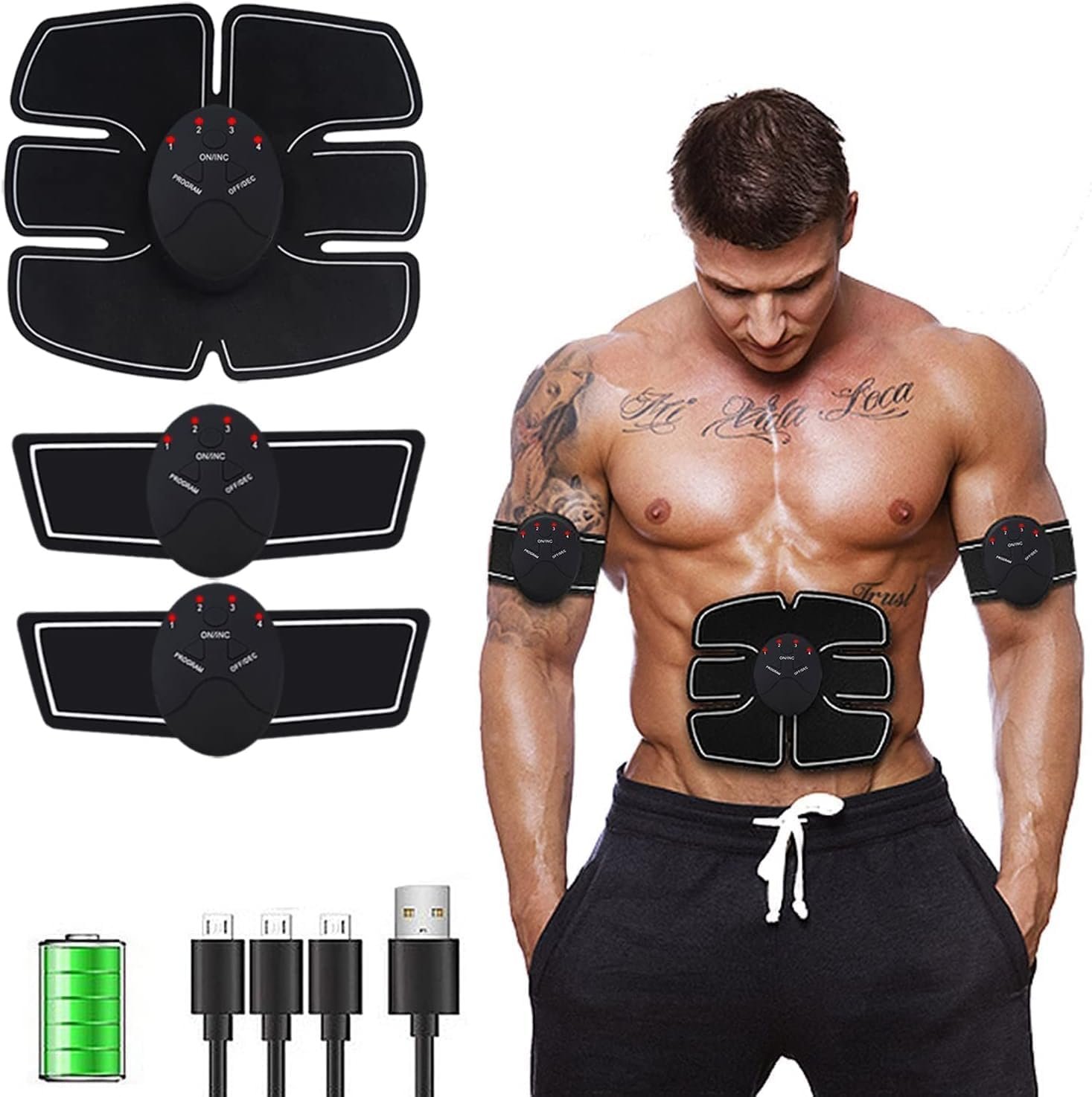 Abdominal Toning Trainer, Abs Workout Equipment, Ab Sport Exercise for Men and Women, Waist Trainer Tummy Green Grey, Large - Image 2