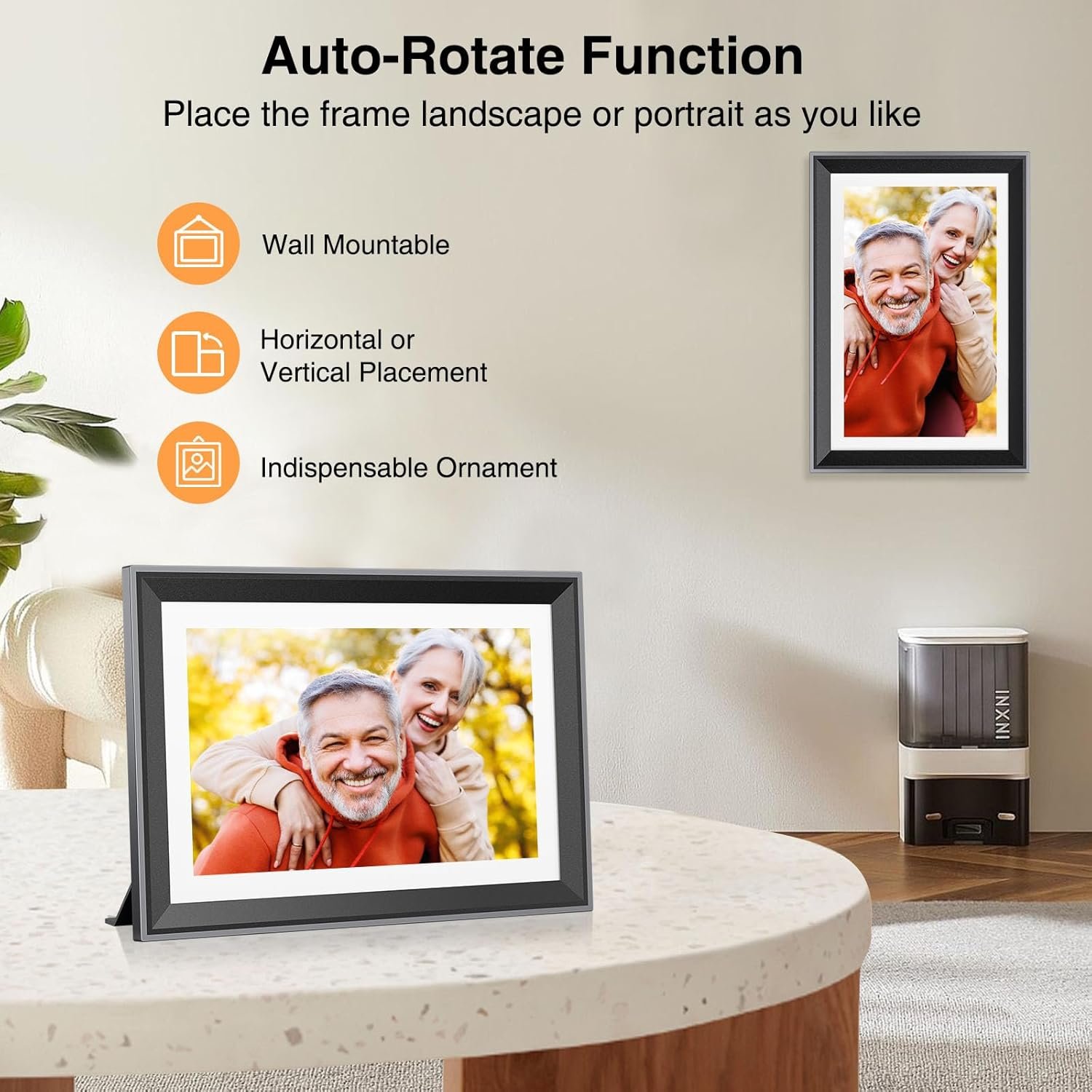 WiFi Digital Picture Frame 10 Inch Smart Digital Photo Frame Electronic with IPS Touch Screen, 16GB Storage, Auto-Rotate, Slideshow, Easy Setup to Share Photos or Videos via Free App from Anywhere - Image 7