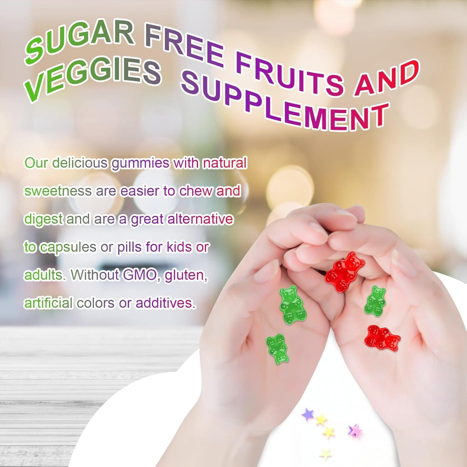 Sugar-Free Fruits and Veggies Gummies Supplement, Multi-Vitamins & Minerals in Gummies, Natural Fruits and Vegetables Supplement, Immunity & Antioxidant & Energy Supplements for Women & Men - Image 6
