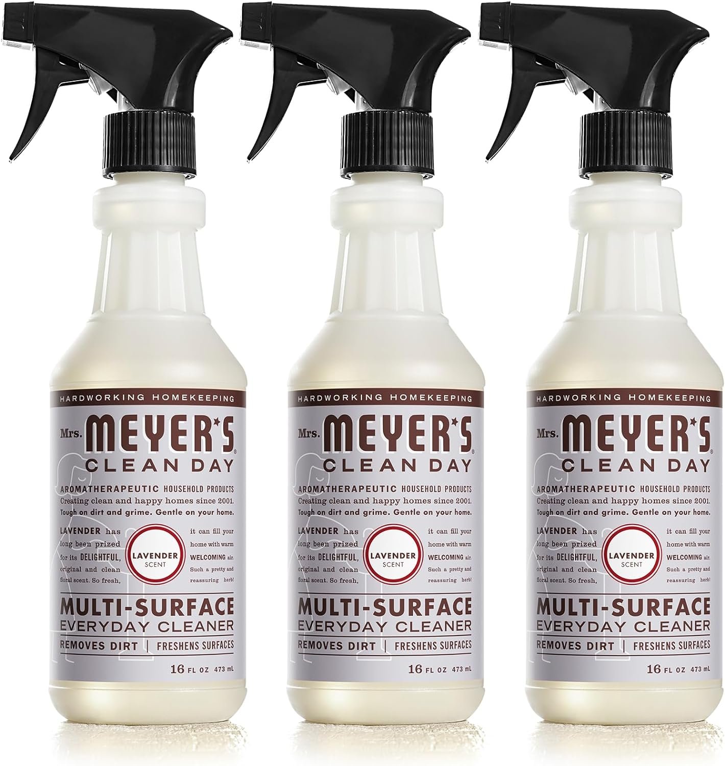 MRS. MEYER'S CLEAN DAY Multi-Surface Everyday Cleaner, Cruelty Free Formula, Lavender Scent, 16 oz- Pack of 3 - Image 2