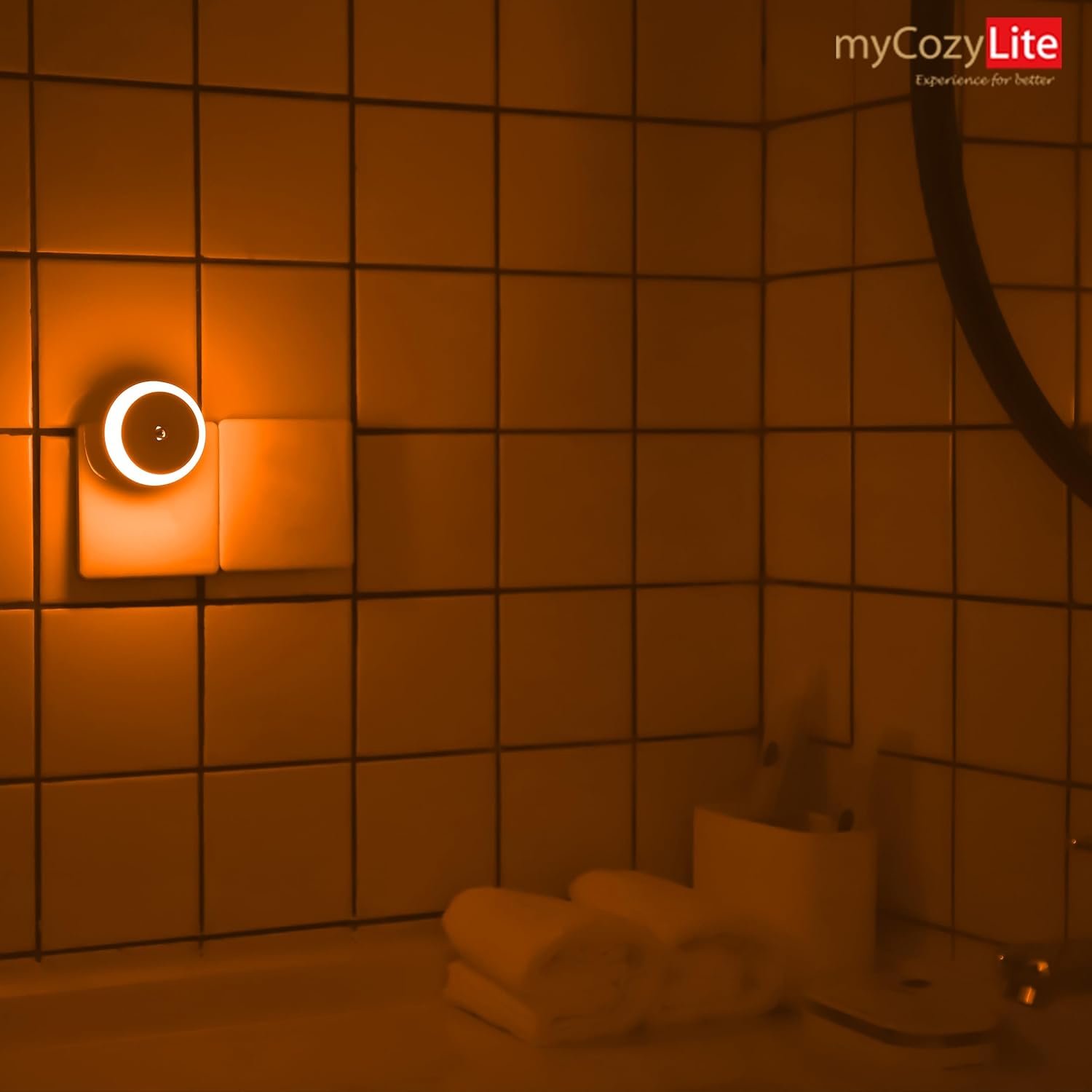 myCozyLite Amber Night Light, Plug in, Small LED Night Light, Dusk to Dawn Sensor, Auto Dim, Energy Efficient, Night Light Plug into Wall for Bedroom, Bathroom, Kitchen, Hallway, 2 Pack - Image 7