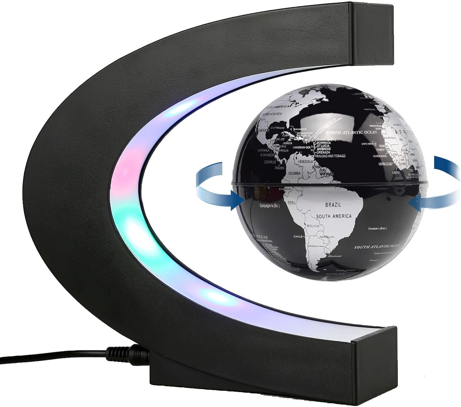 Magnetic Levitation Floating Globe with LED Light Anti Gravity Levitating World Globe Office Desk Gadgets Decor Accessories Birthday Unique Gifts Men Kids Teacher Boss - Image 2