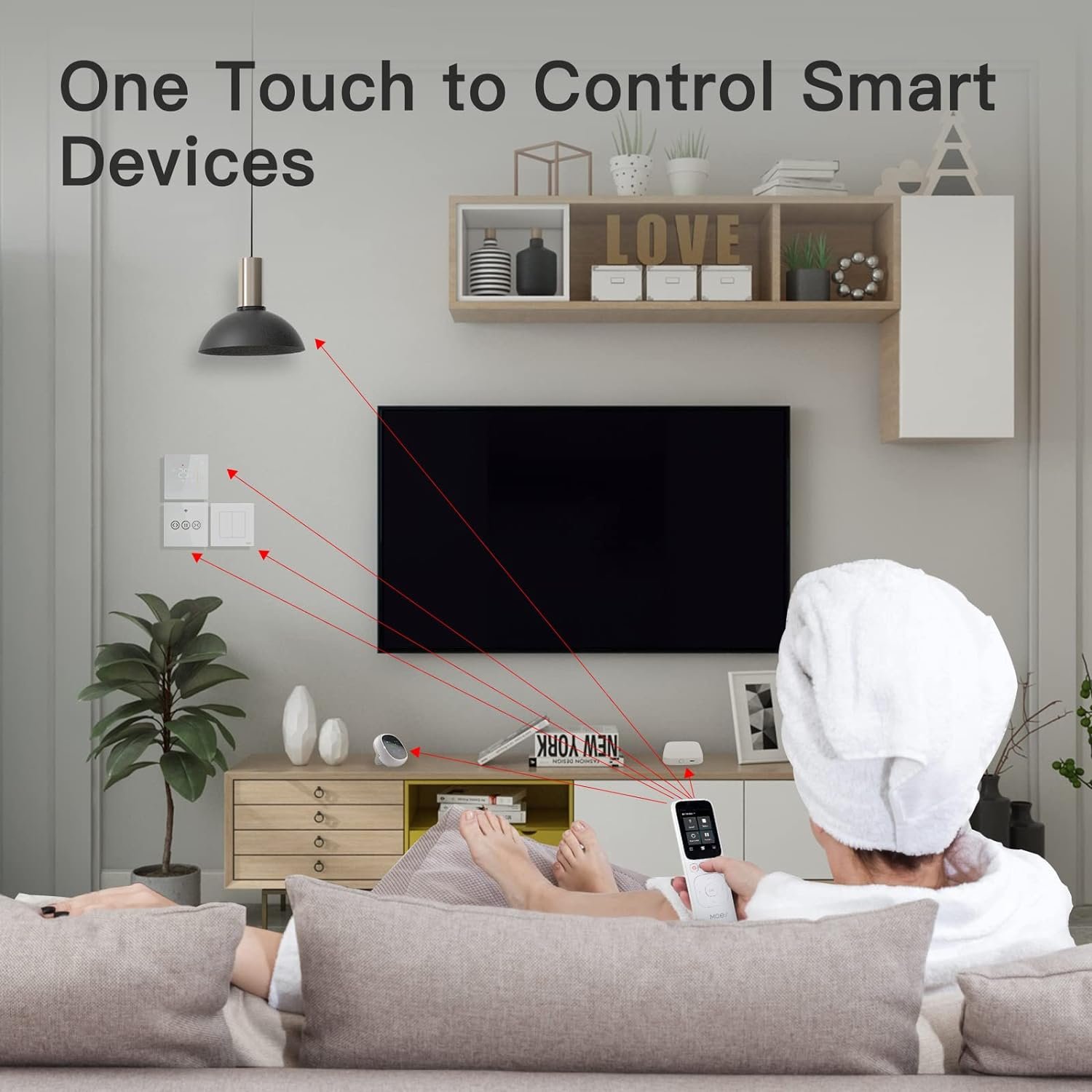 MOES Smart Home Control Panel, Smart Handheld Center Control, 2.4GHz WiFi Tuya Smart Life Central, Wireless Touch Screen Handheld IR Remote Controller for Home Appliance, White - Image 4