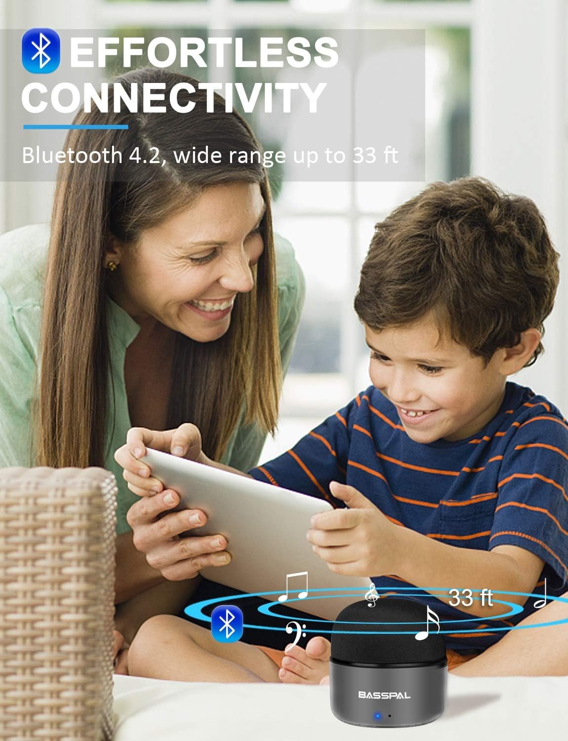 Portable Bluetooth Speakers, Small True Wireless Stereo (TWS) Speaker with Radio, IPX5 Waterproof, HD Sound & Enhanced Bass, Mini Pocket Size for Home Travel Shower Pool Beach Outdoor-2 Pack - Image 8