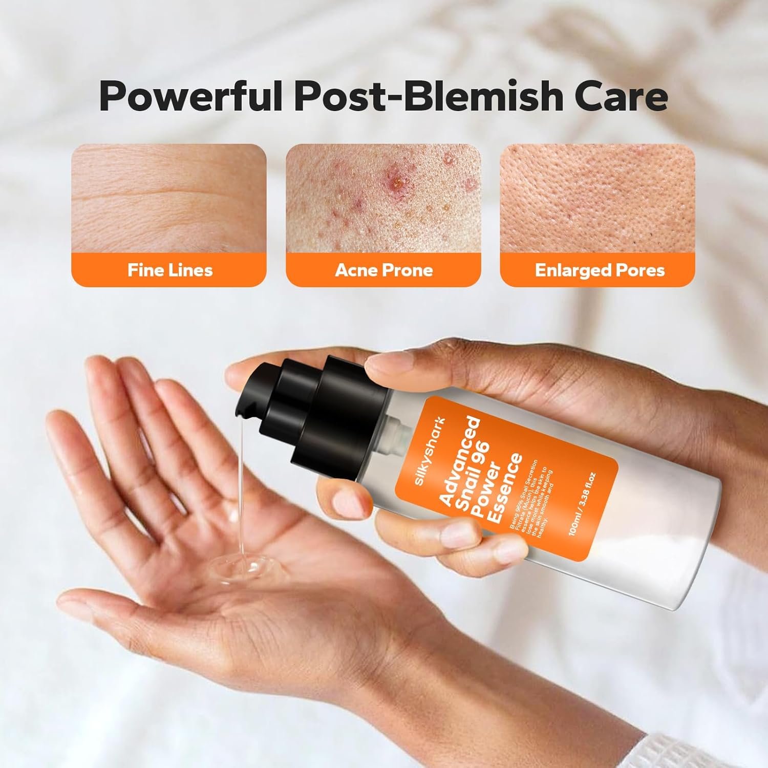 96% Snail Mucin Serum (3.38 Fl Oz), Snail Secretion Filtrate Power Essence, Facial Skin Care Products with Snail Mucin, Hydrated and Youthful Skin - Image 3