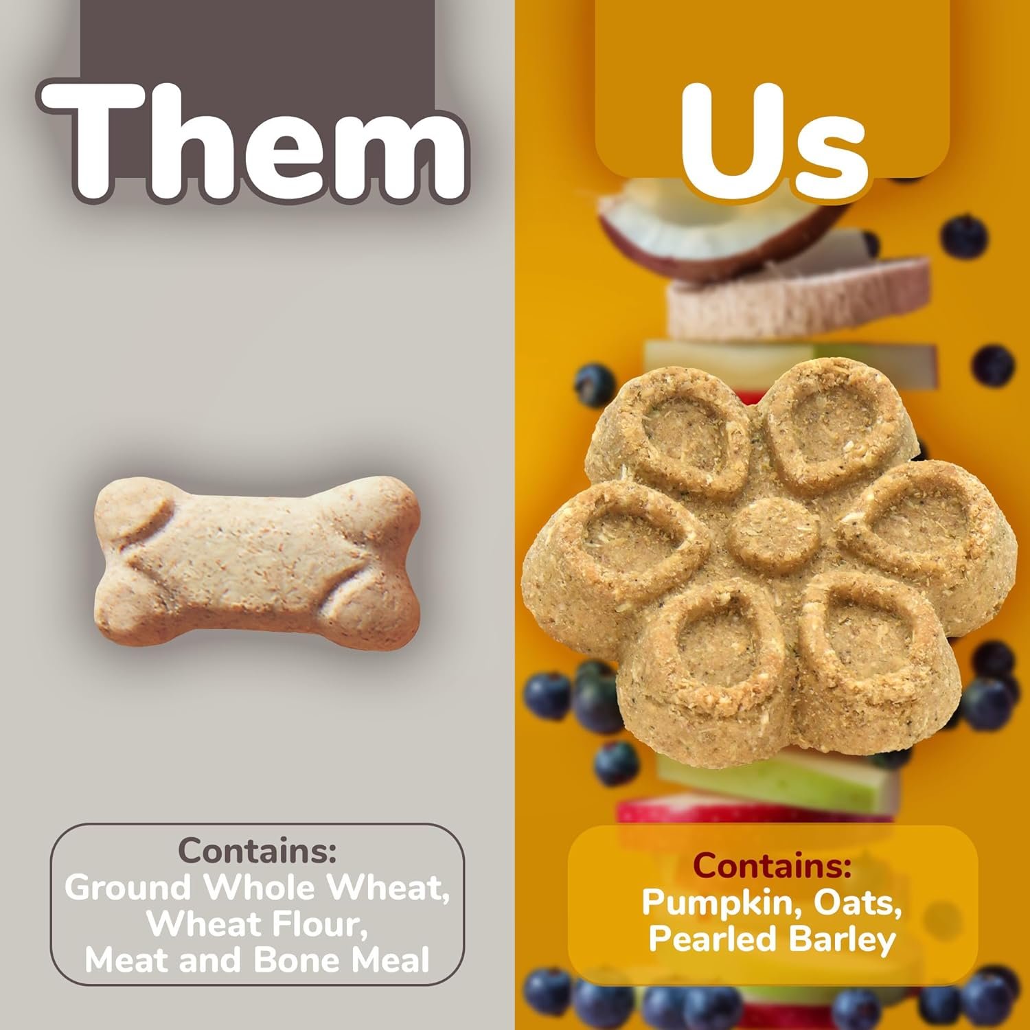 Fruitables Biggies Dog Biscuits – Crunchy Dog Biscuits Made with Pumpkin – Healthy Dog Treats Packed with Real Fruit Flavor – Free of Wheat, Corn and Soy – Peanut Butter & Banana – 16 oz - Image 5
